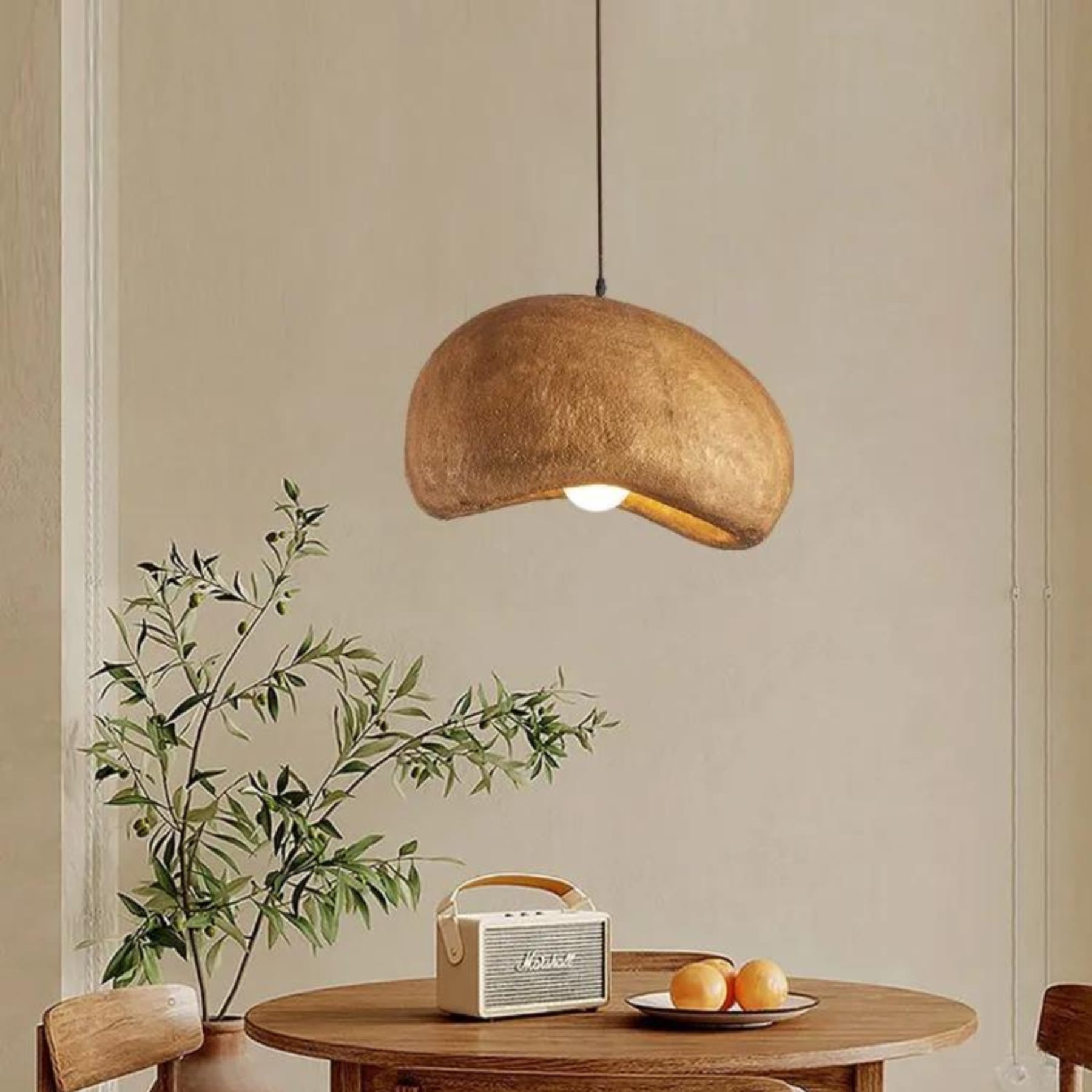Rustic Resin Pendant Light With Tri-Color Light for Dining Room — Greenwich Home & Living