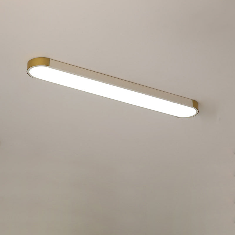 Modern Linear Metal Flush Mount Ceiling Light With Dimmable Remote — Greenwich Home & Living