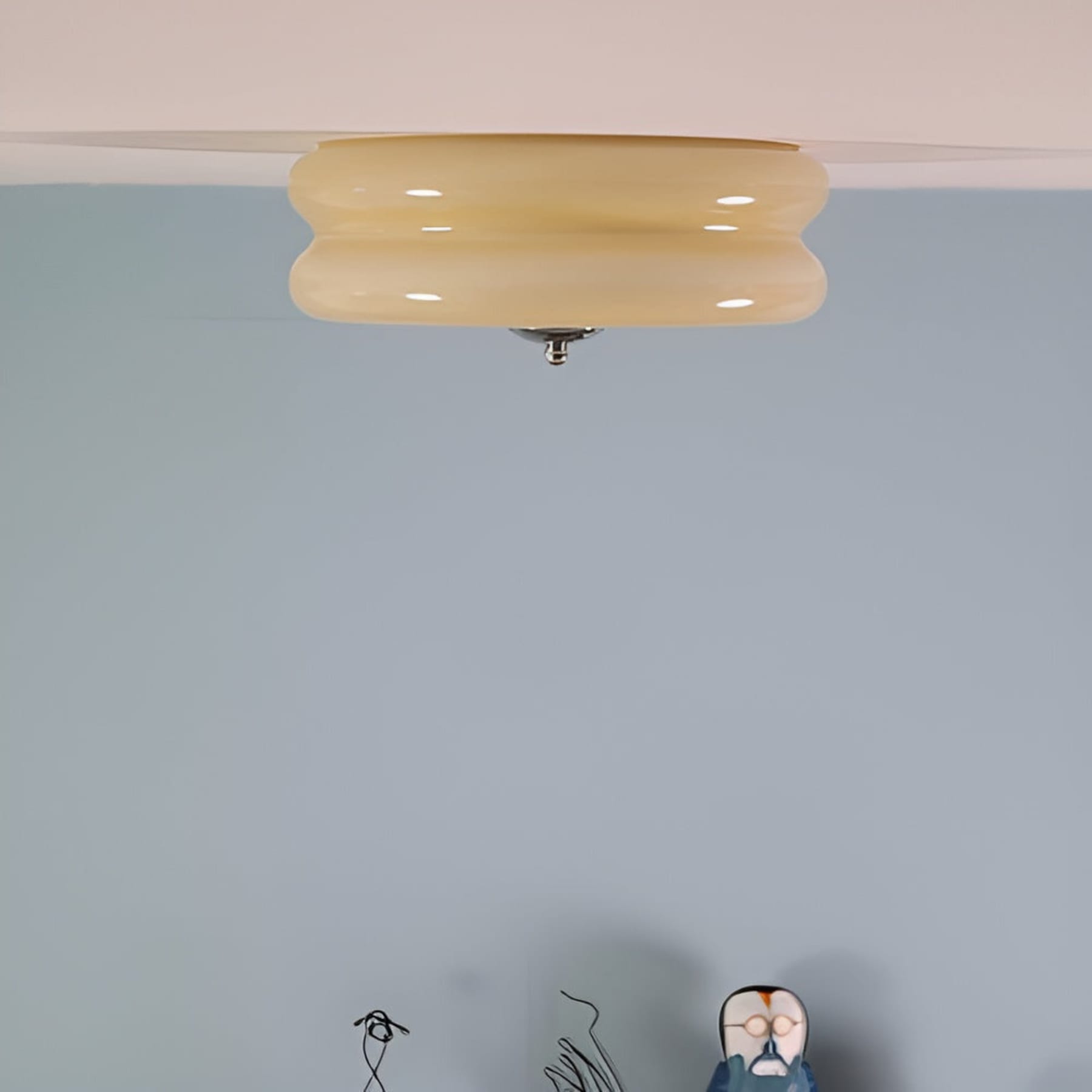 Retro Glass Flush Mount Ceiling Light With Adjustable Color Temperature — Greenwich Home & Living