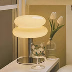 Retro Glass Table Lamp With Three-Color Light For Bedroom in Cream — Greenwich Home & Living