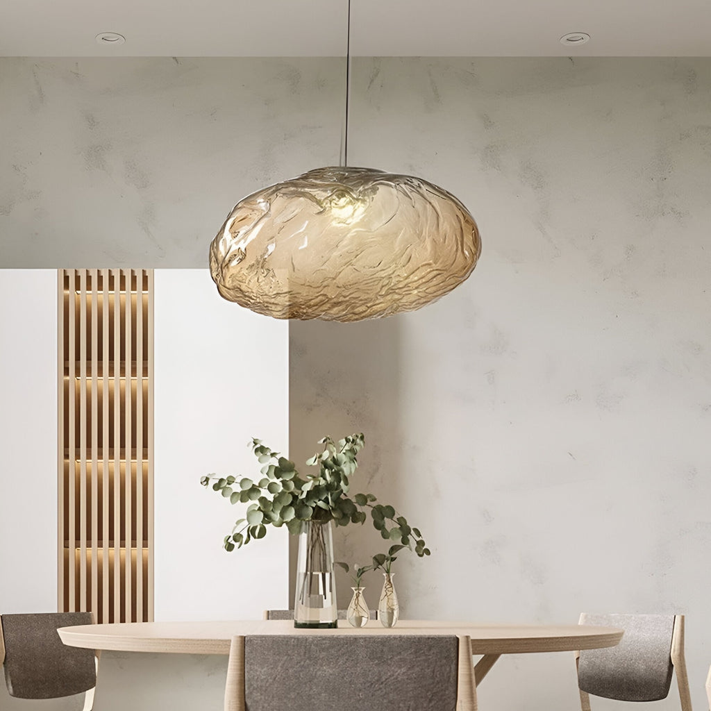 Contemporary Glass Pendant Light With Warm White Glow for Living & Dining Rooms — Greenwich Home & Living