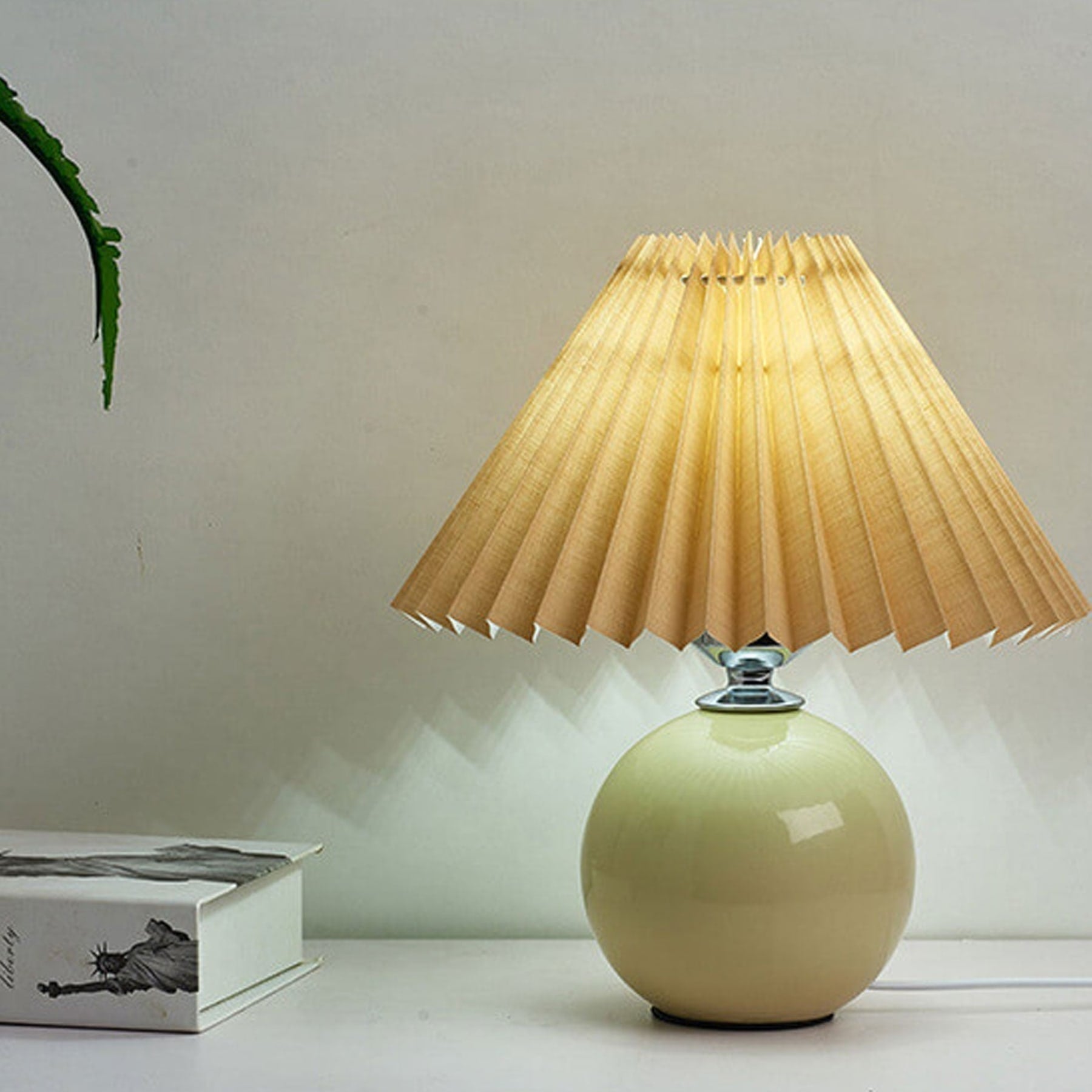 Contemporary Ceramic Table Lamp With Fabric Shade for Living Room — Greenwich Home & Living