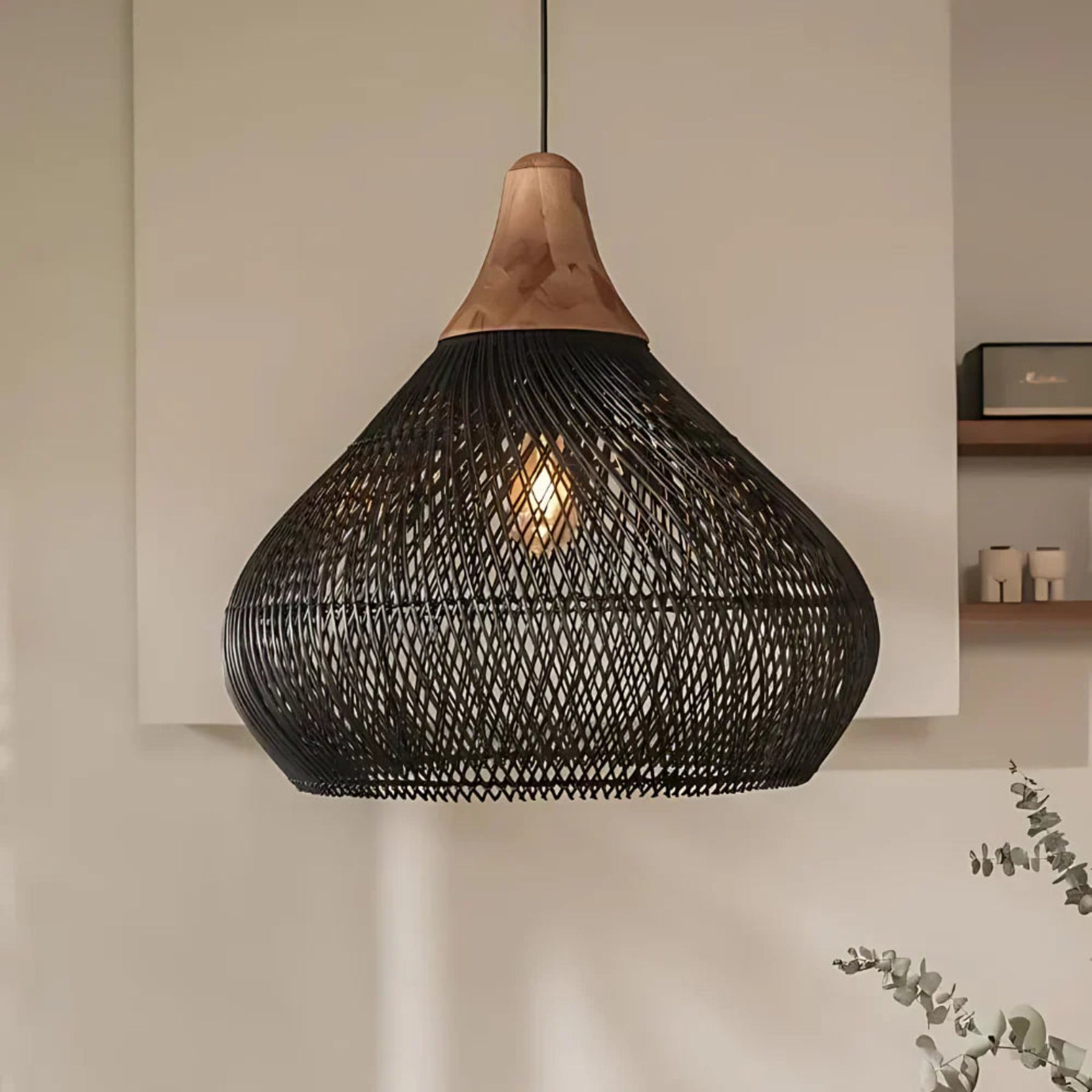Woven Rattan Bohemian Pendant Light for Living and Dining Rooms — Greenwich Home & Living