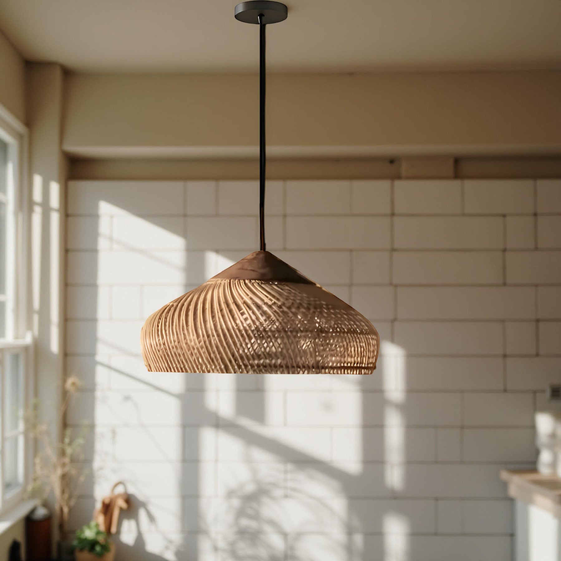 Bohemian Rattan Woven Pendant Light With Warm Glow for Dining Room — Greenwich Home & Living