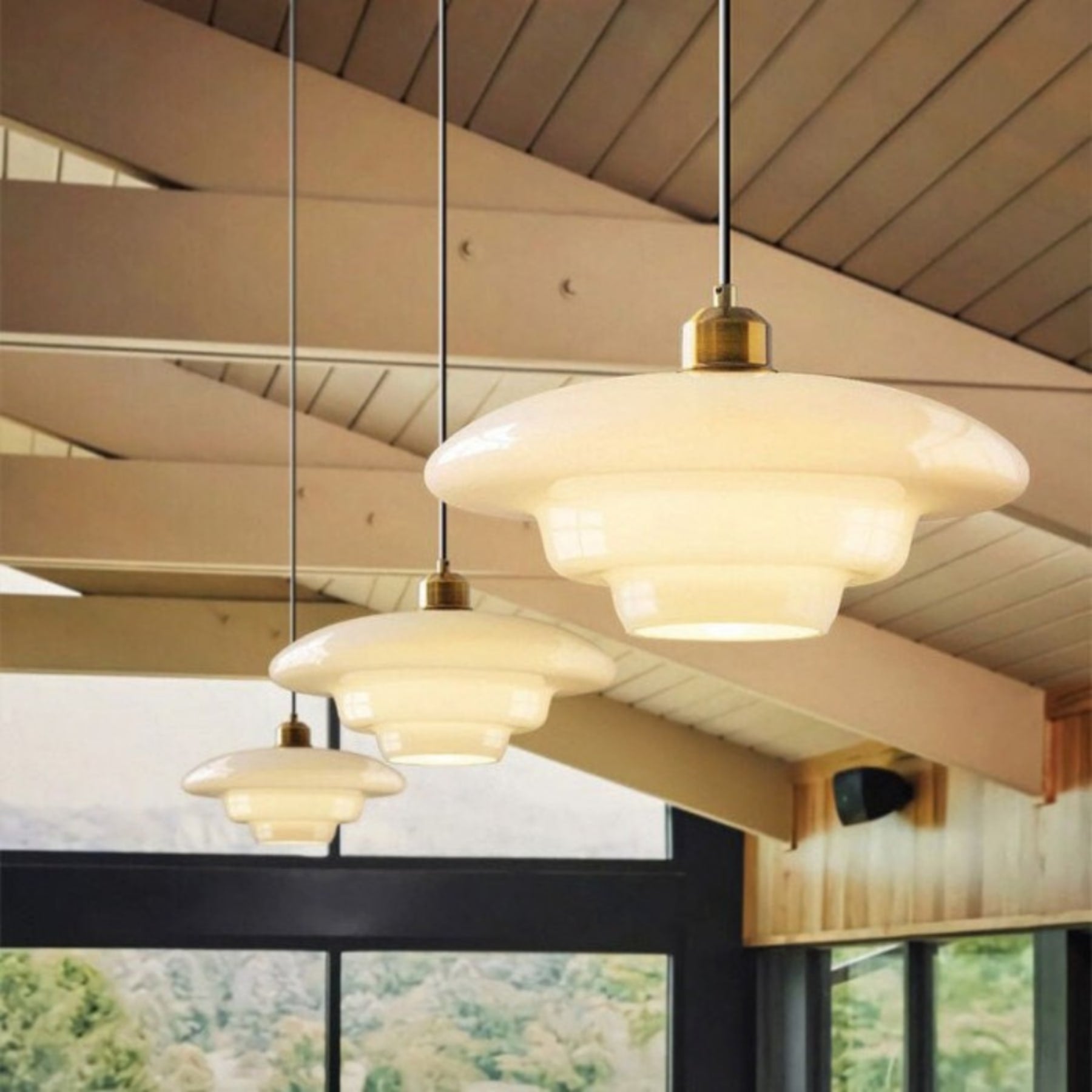 Retro Glass Pendant Light With Warm White Bulb Included for Dining Room — Greenwich Home & Living