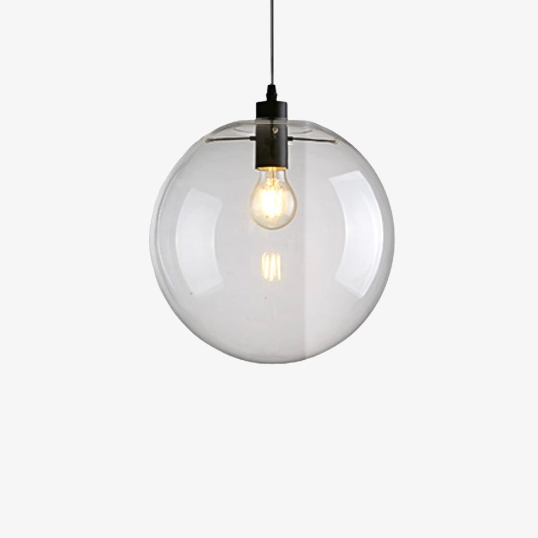 Modern Glass Pendant Light With Warm White Glow for Dining Room in Black — Greenwich Home & Living