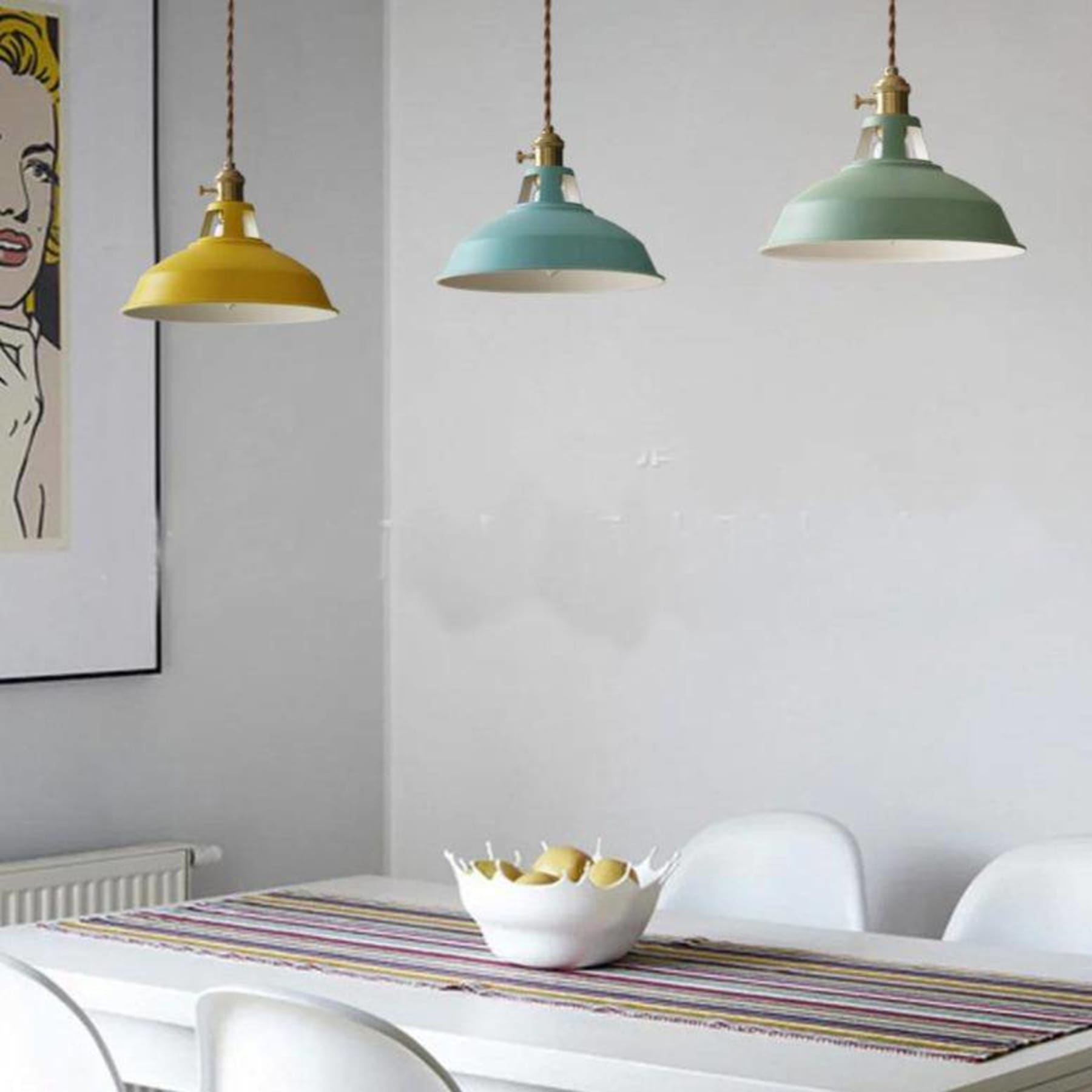 Industrial Metal Pendant Light With Warm Glow for Kitchen and Dining Room — Greenwich Home & Living