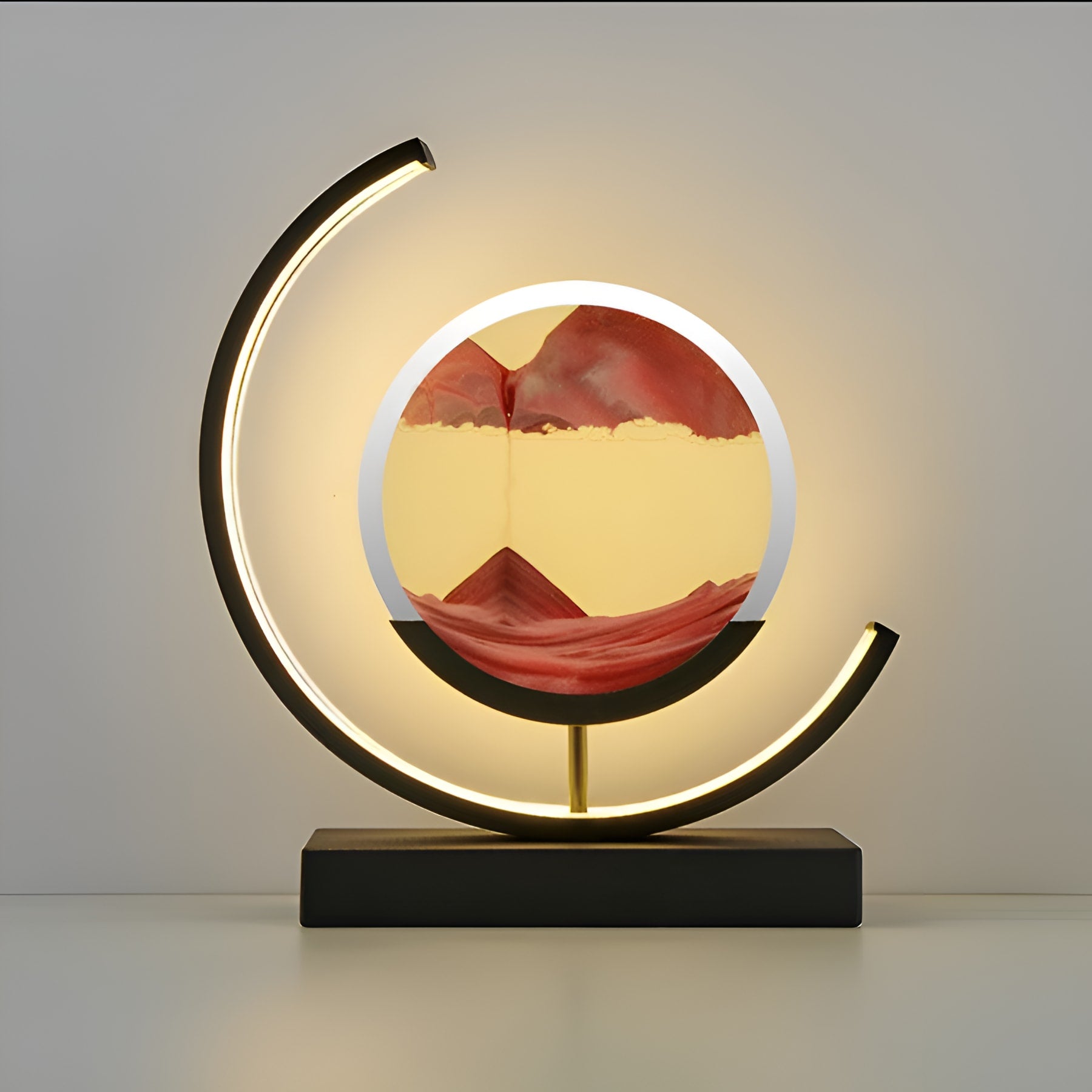 Contemporary Matte Metal Table Lamp With Tri-Color Light — Greenwich Home & Living