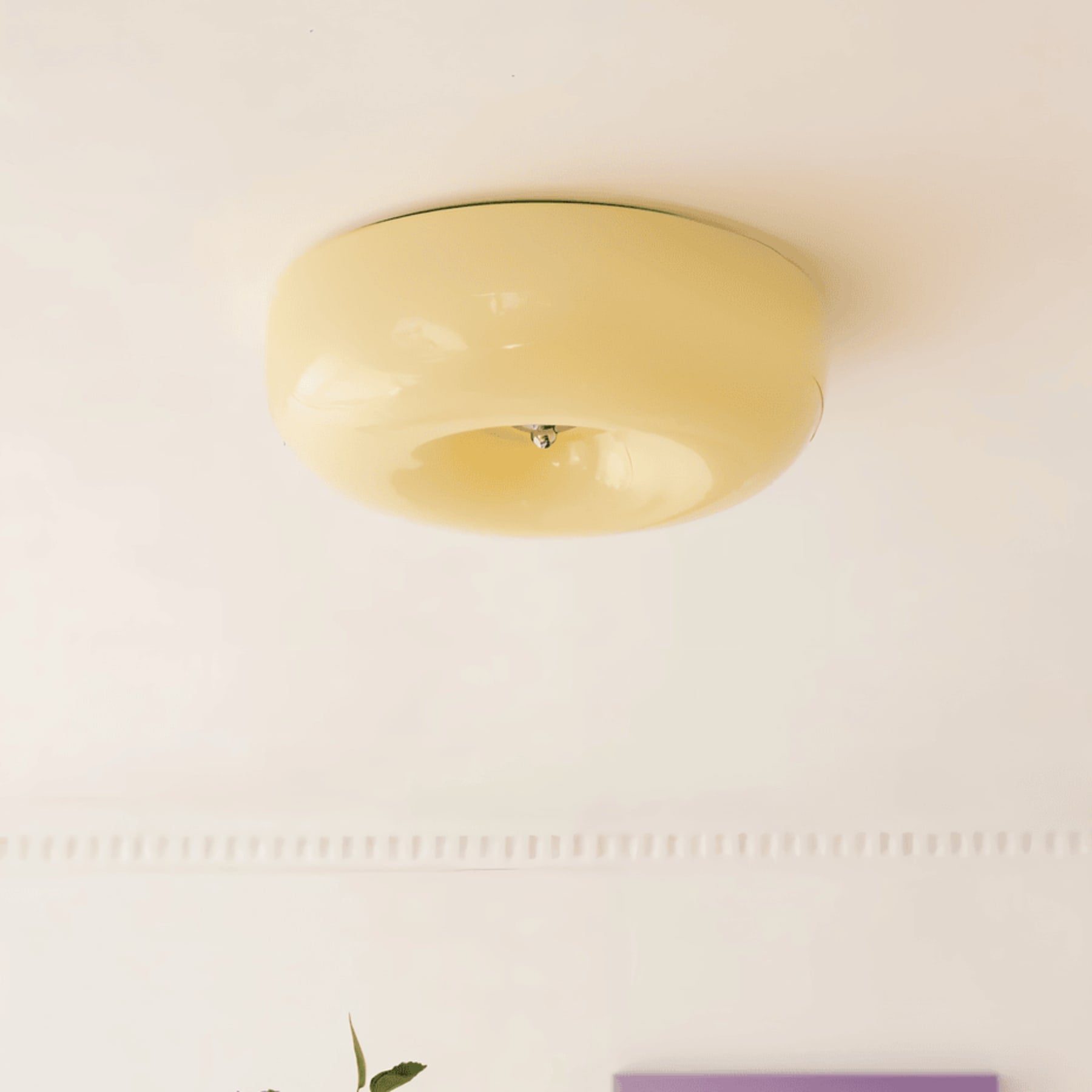 Retro Glass Flush Mount Ceiling Light With Selectable Color Temperature for Living Room — Greenwich Home & Living