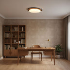 Scandinavian Wood Flush Mount Ceiling Light With Adjustable Color Temperature — Greenwich Home & Living