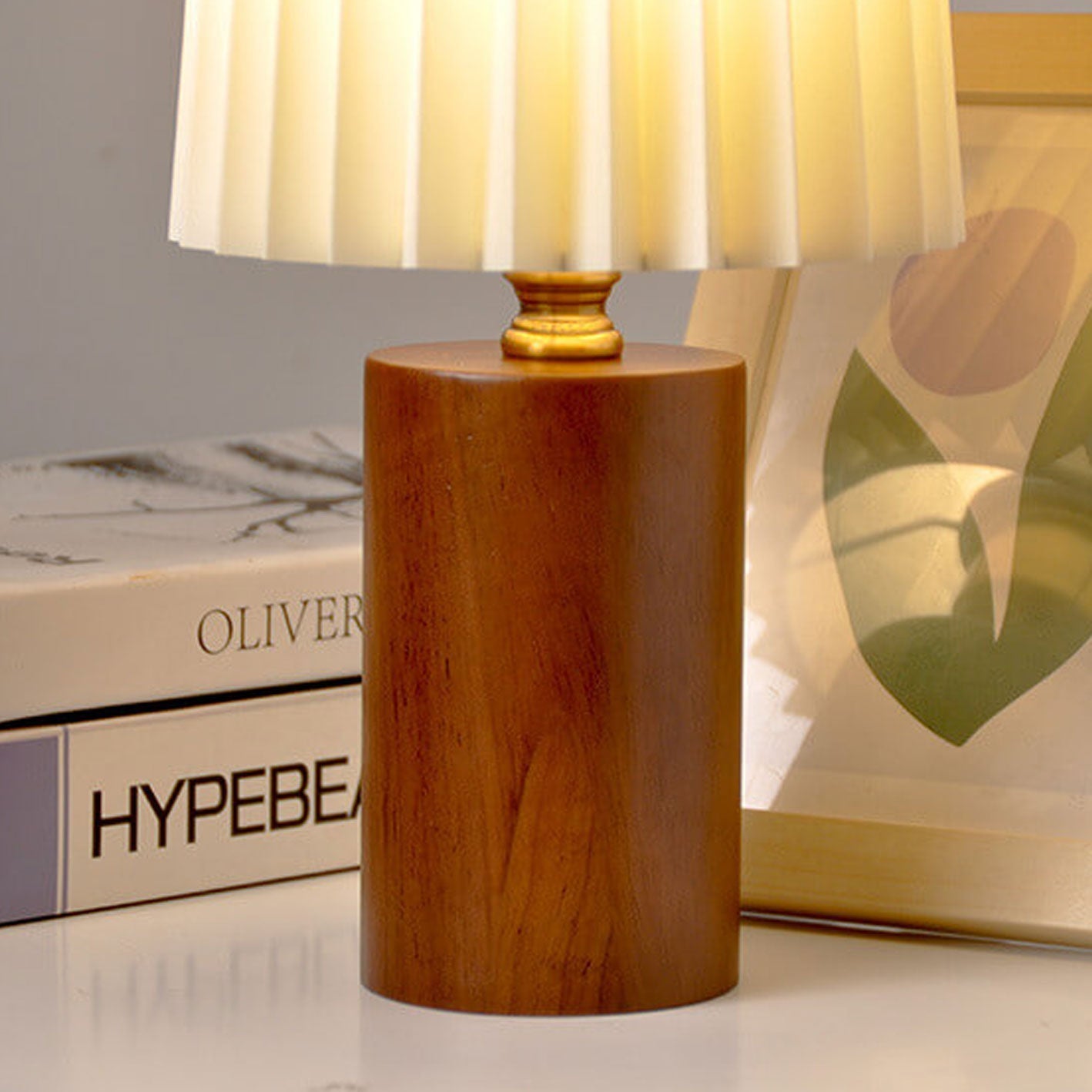 Modern Wood Table Lamp With Warm LED Glow — Greenwich Home & Living