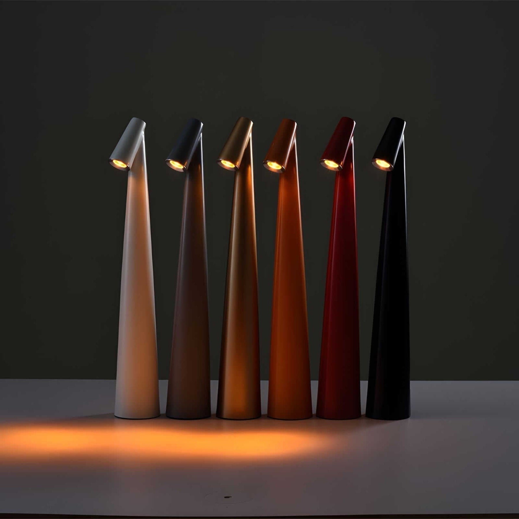 Minimalist Rechargeable Table Lamp With Tri-Color Dimming in Brown — Greenwich Home & Living