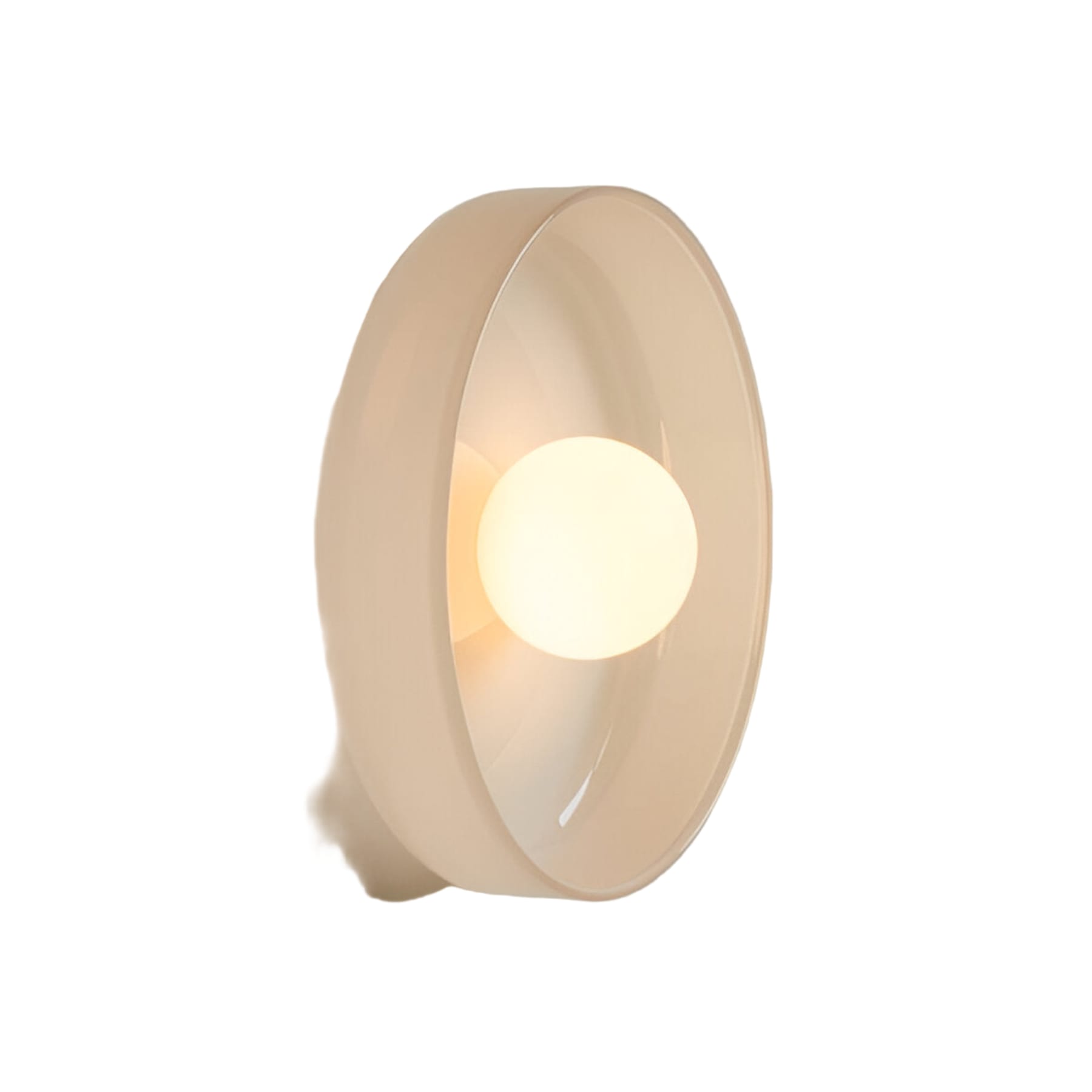 Contemporary Glass Bowl Ceiling Light for Living Room in Beige — Greenwich Home & Living