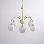 Retro Metal and Glass Chandelier With Selectable Color Light for Living and Dining Rooms in Creamy White — Greenwich Home & Living