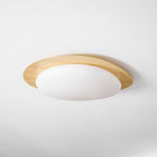 Scandinavian Wood Flush Mount Ceiling Light With Adjustable Color Temperature — Greenwich Home & Living