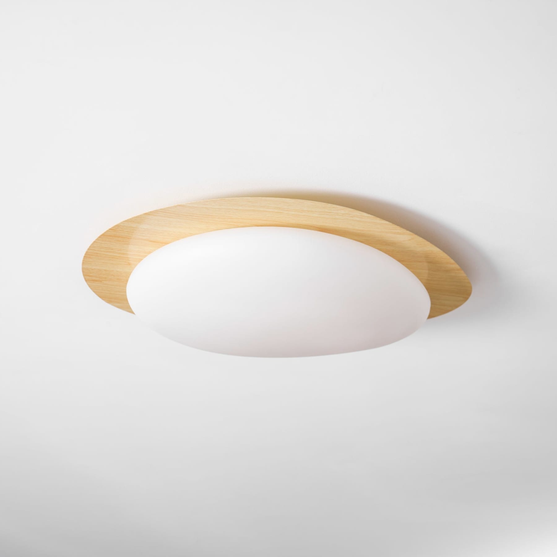 Scandinavian Wood Flush Mount Ceiling Light With Adjustable Color Temperature — Greenwich Home & Living