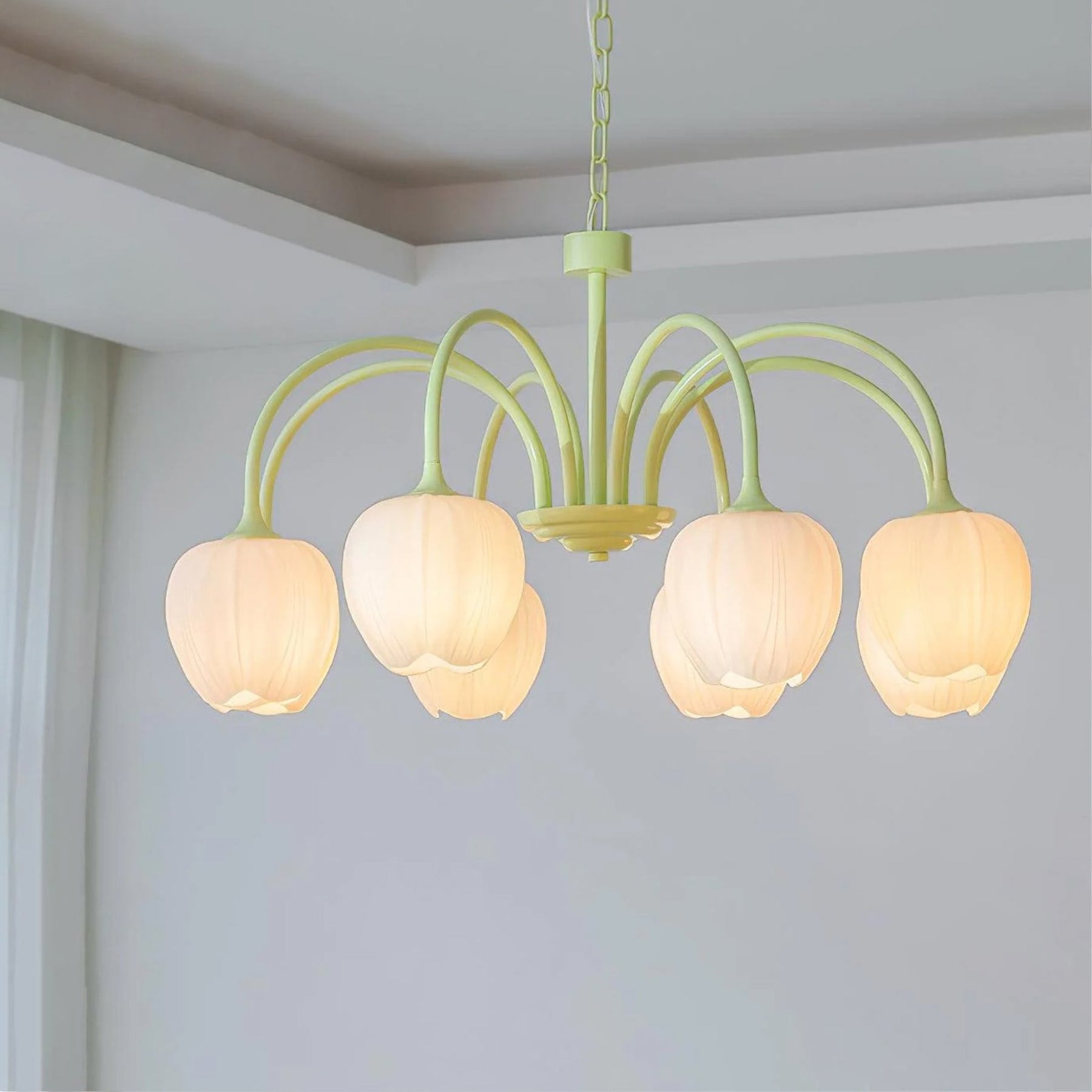 Retro Metal and Glass Chandelier With Selectable Color Light for Living and Dining Rooms — Greenwich Home & Living