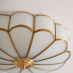Traditional Brass and Glass Flush Mount Ceiling Light for Living Room — Greenwich Home & Living