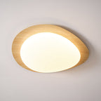 Scandinavian Wood Flush Mount Ceiling Light With Adjustable Color Temperature in Brown — Greenwich Home & Living