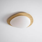 Scandinavian Wood Flush Mount Ceiling Light With Adjustable Color Temperature — Greenwich Home & Living