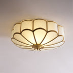 Traditional Brass and Glass Flush Mount Ceiling Light for Living Room — Greenwich Home & Living