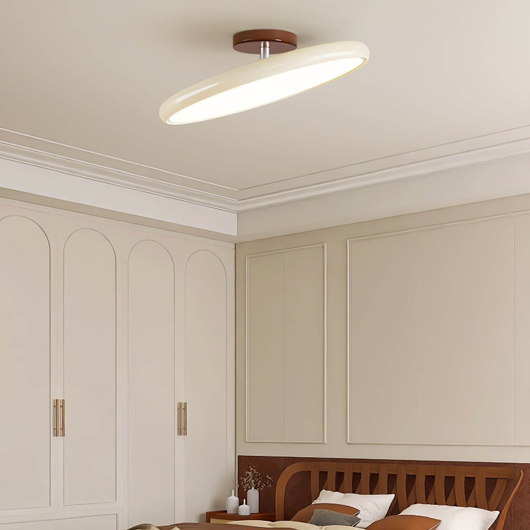 Retro Metal Semi-Flush Mount Ceiling Light With Three-Color Light — Greenwich Home & Living