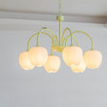 Retro Metal and Glass Chandelier With Selectable Color Light for Living and Dining Rooms in Green White — Greenwich Home & Living