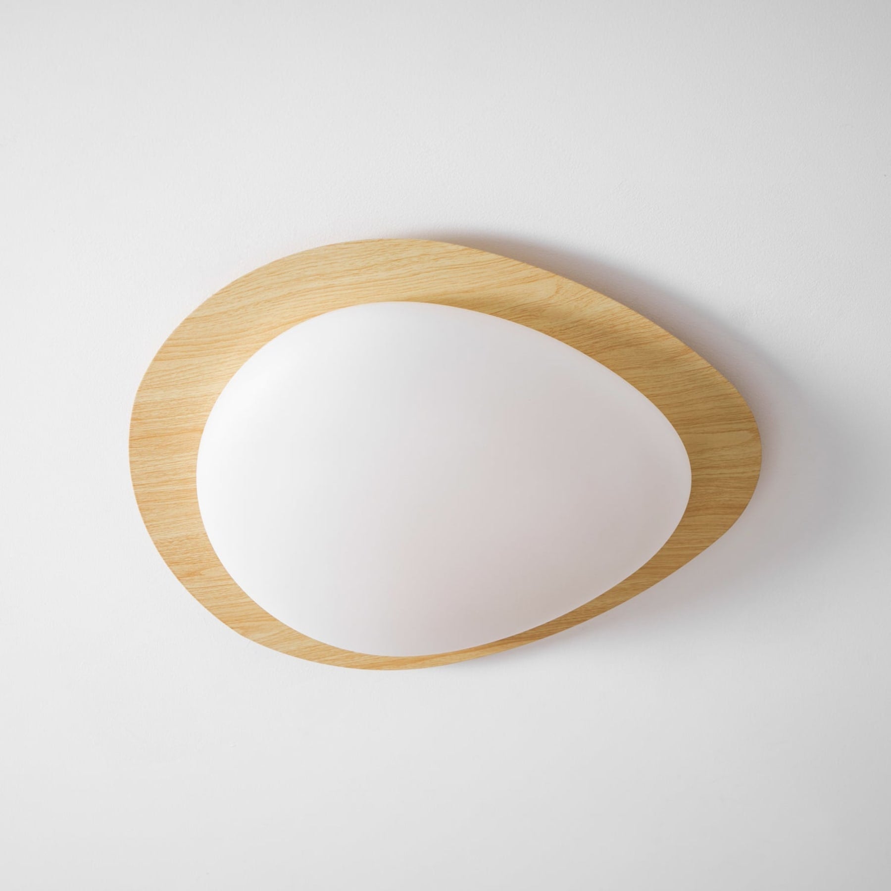Scandinavian Wood Flush Mount Ceiling Light With Adjustable Color Temperature — Greenwich Home & Living