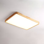 Minimalist Solid Wood Flush Mount Ceiling Light With Tri-Color Lighting — Greenwich Home & Living