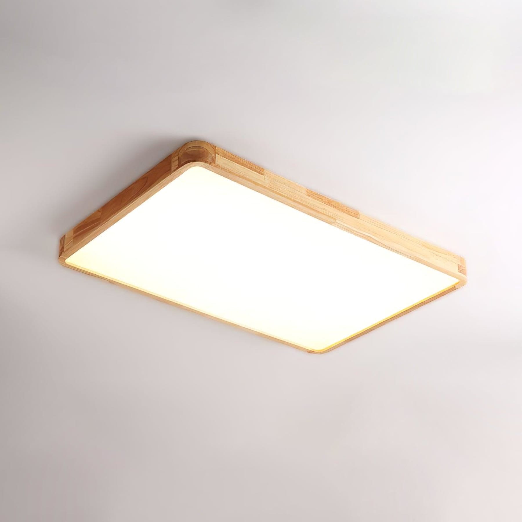 Minimalist Solid Wood Flush Mount Ceiling Light With Tri-Color Lighting — Greenwich Home & Living