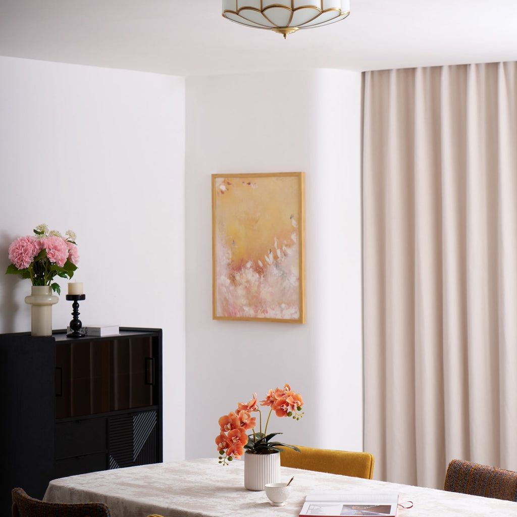 Traditional Brass and Glass Flush Mount Ceiling Light for Living Room — Greenwich Home & Living