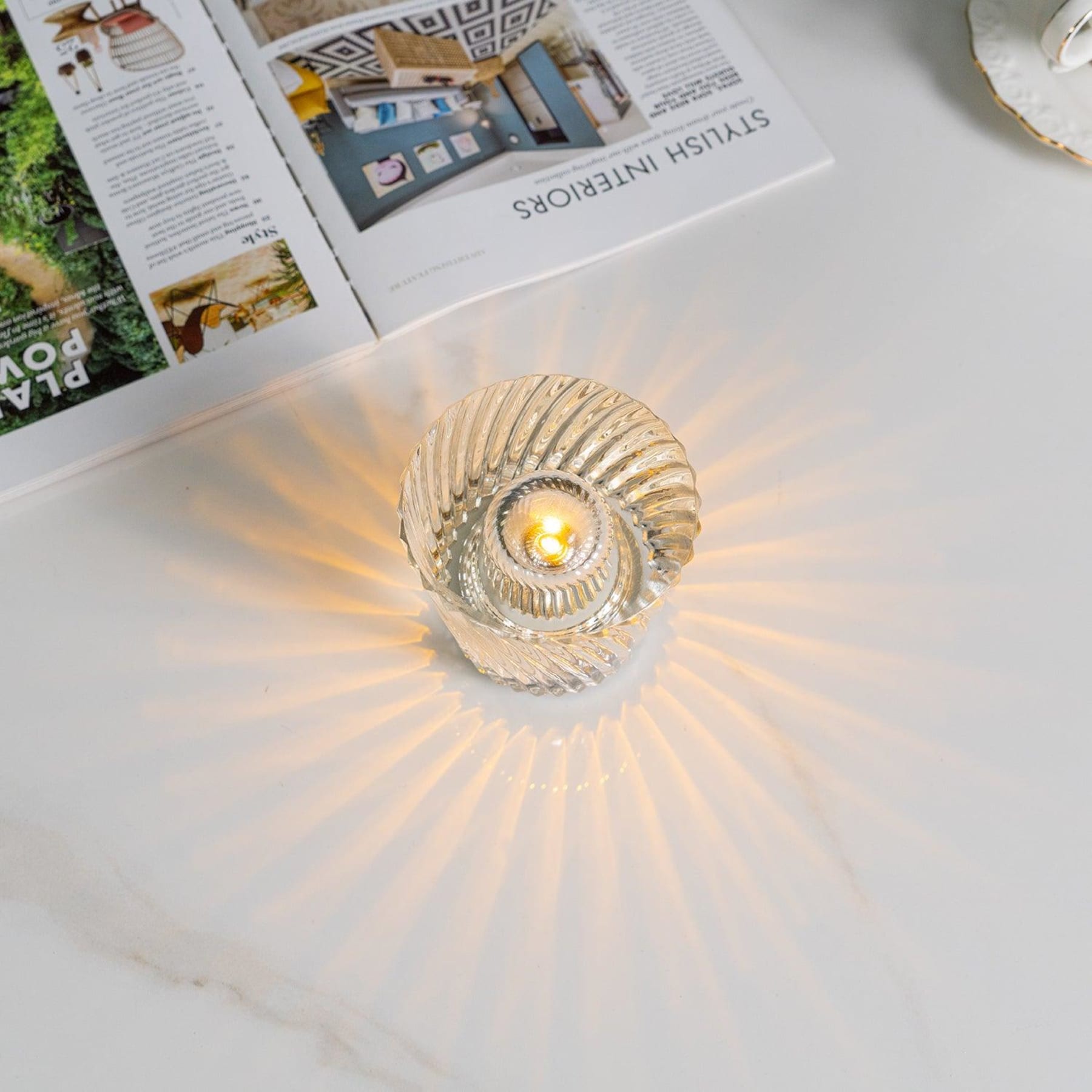 Modern Crystal Table Lamp With Warm Glow For Living Room and Bedroom — Greenwich Home & Living