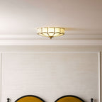 Traditional Brass and Glass Flush Mount Ceiling Light for Living Room — Greenwich Home & Living
