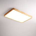 Minimalist Solid Wood Flush Mount Ceiling Light With Tri-Color Lighting — Greenwich Home & Living