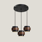 Contemporary Travertine and Solid Wood Pendant Light With Tri-Color Light for Dining Room — Greenwich Home & Living