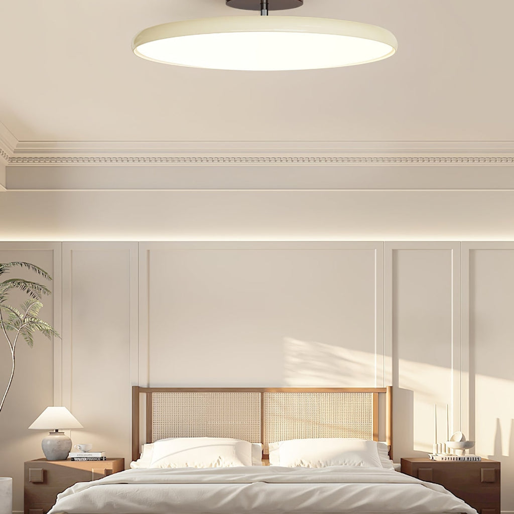 Retro Metal Semi-Flush Mount Ceiling Light With Three-Color Light — Greenwich Home & Living
