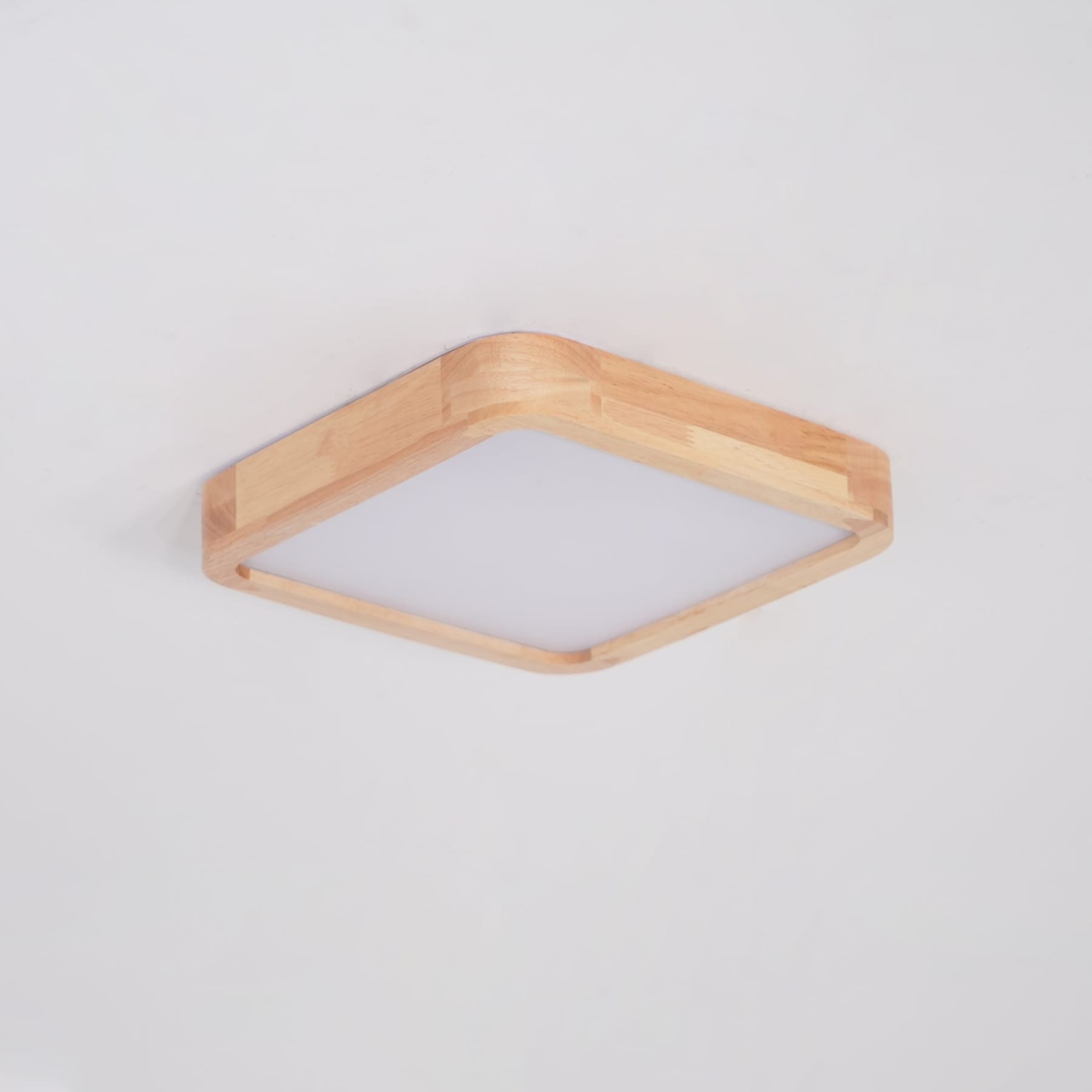 Minimalist Solid Wood Flush Mount Ceiling Light With Tri-Color Lighting — Greenwich Home & Living