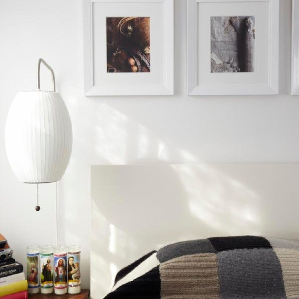 Modern Silk and Walnut Wood Wall Light for Bedroom and Living Room — Greenwich Home & Living