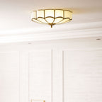 Traditional Brass and Glass Flush Mount Ceiling Light for Living Room — Greenwich Home & Living
