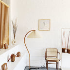 Scandinavian Wood Floor Lamp With Fabric Shade for Living Room — Greenwich Home & Living