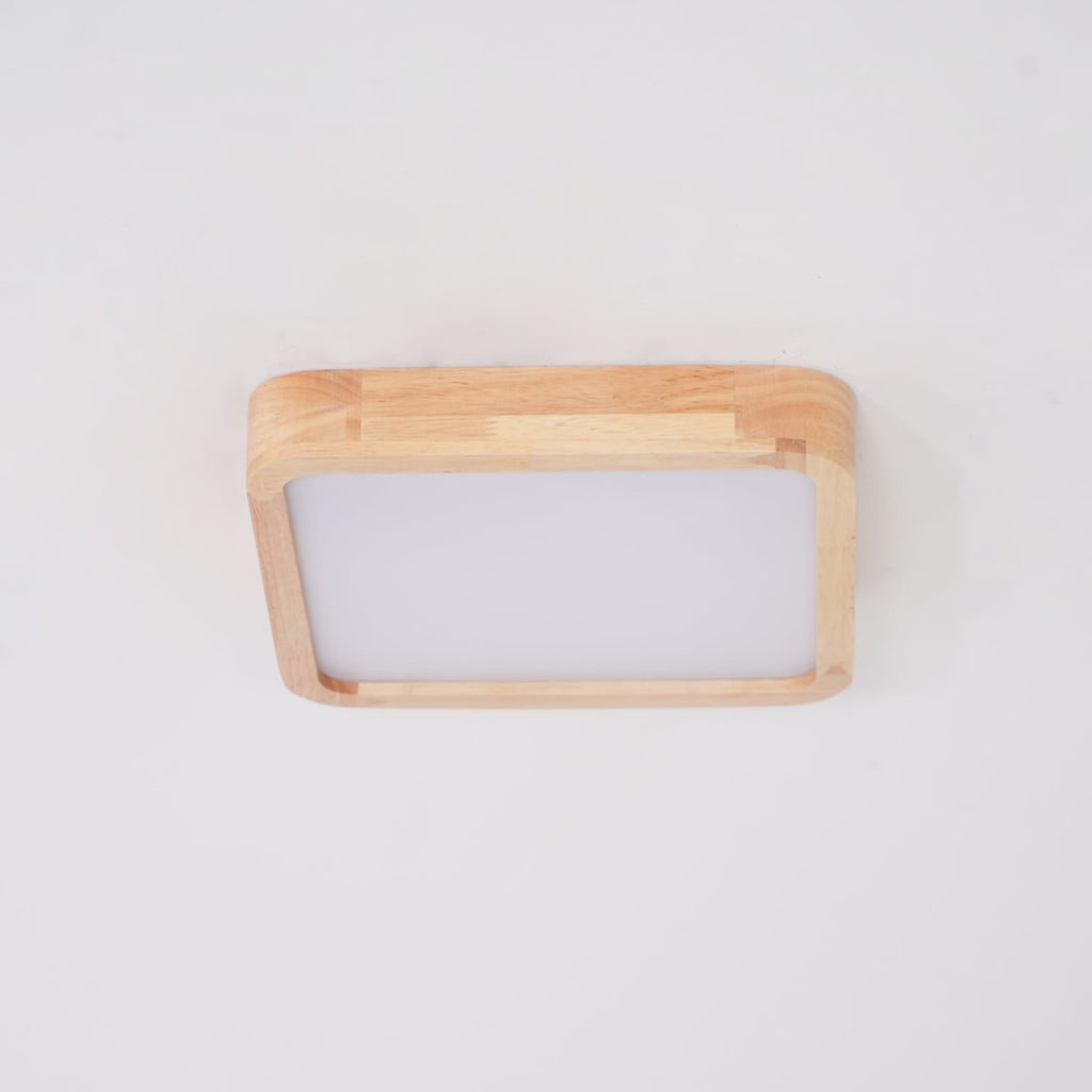 Minimalist Solid Wood Flush Mount Ceiling Light With Tri-Color Lighting — Greenwich Home & Living