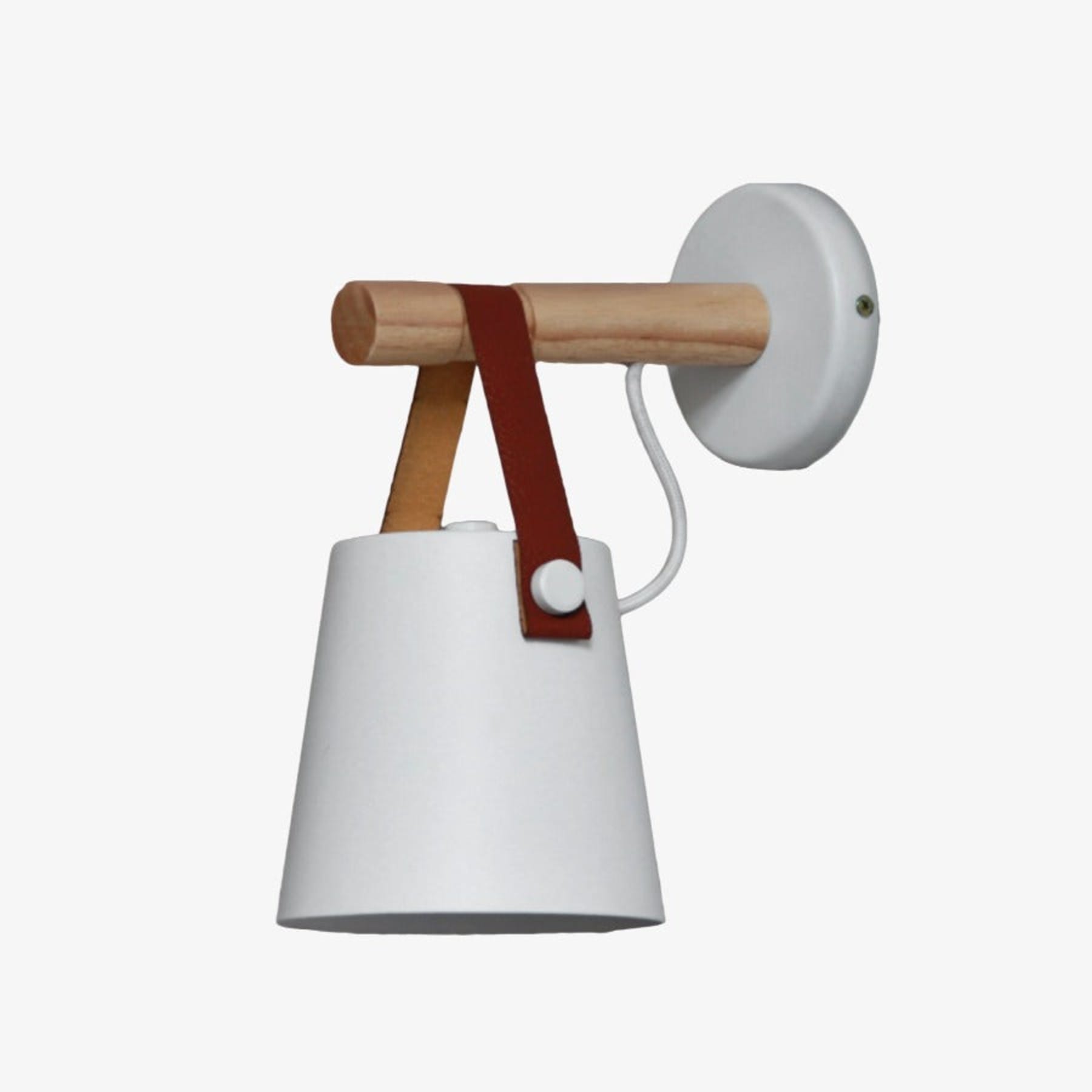 Modern Wood And Iron Wall Light With Warm White LED Glow in White — Greenwich Home & Living
