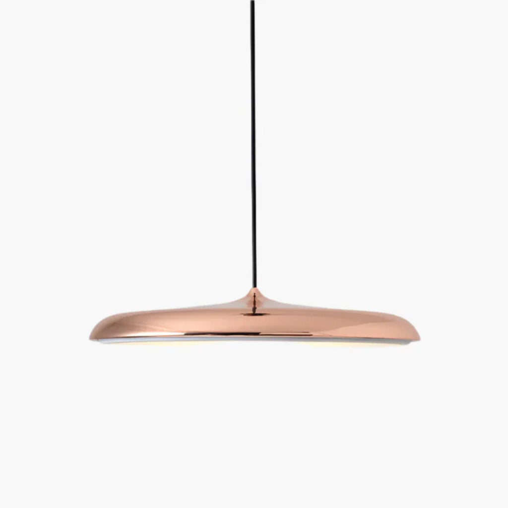 Minimalist Ironwork Pendant Light With Warm White Glow for Dining Room in Rose Gold — Greenwich Home & Living