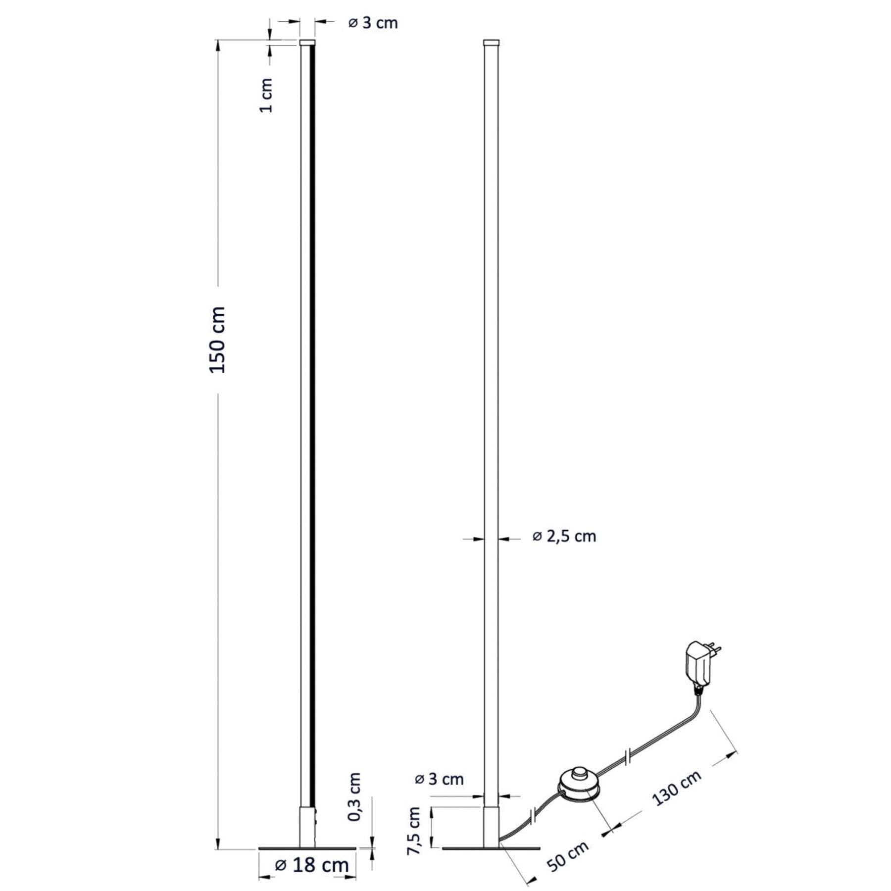 Minimalist Metal Floor Lamp With Stepless Dimming for Living Room — Greenwich Home & Living