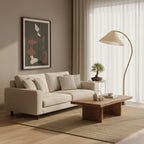 Scandinavian Wood Floor Lamp With Fabric Shade for Living Room — Greenwich Home & Living