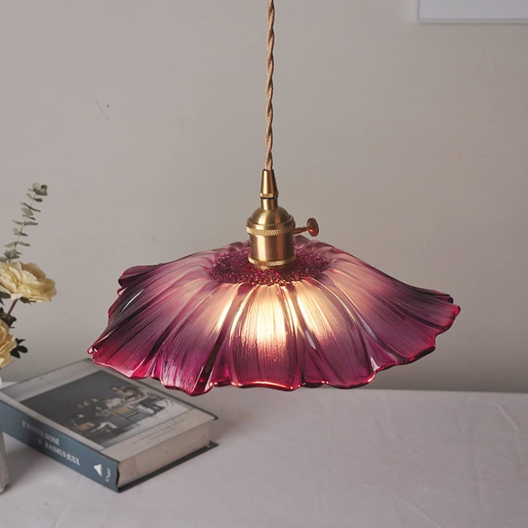 Retro Copper and Glass Pendant Light for Living Room — Greenwich Home & Living