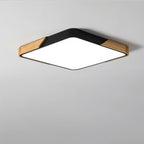 Minimalist Wood Flush Mount Ceiling Light With Stepless Dimming in Black — Greenwich Home & Living