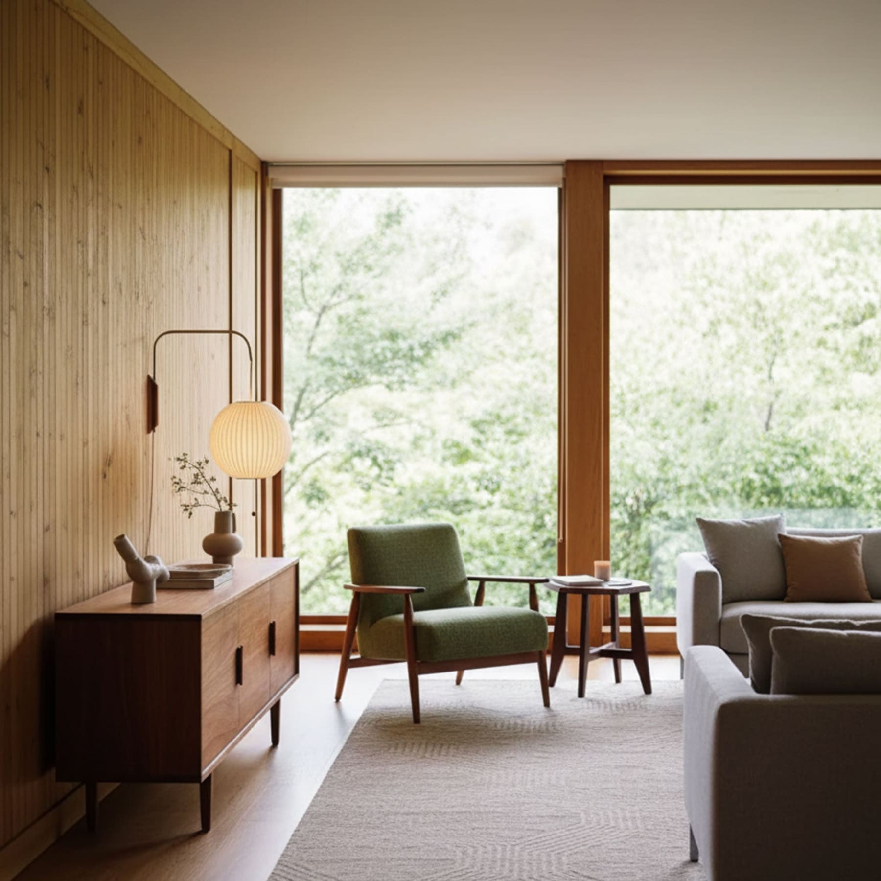 Modern Silk and Walnut Wood Wall Light for Bedroom and Living Room — Greenwich Home & Living