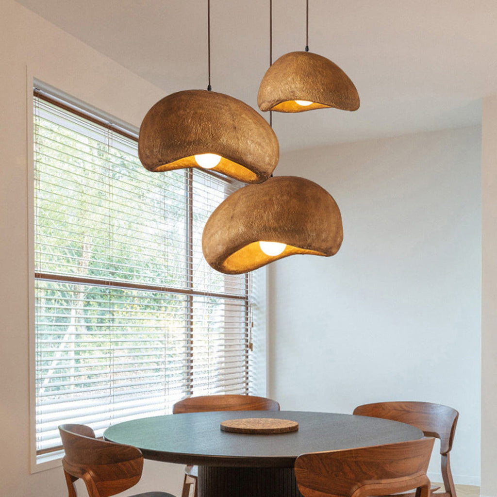 Rustic Resin Pendant Light With Tri-Color Light for Dining Room — Greenwich Home & Living
