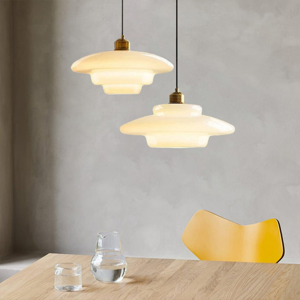 Retro Glass Pendant Light With Warm White Bulb Included for Dining Room — Greenwich Home & Living
